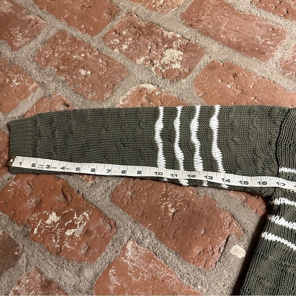 Cabi  Scout Pullover Med Green Striped Open Knit Long Sleeve Oversized sweater - Picture 11 of 16